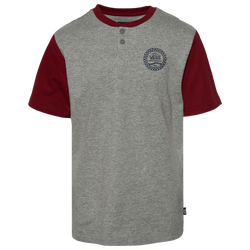 Boys' Grade School - Vans Denton Henley Shirt - Dark Grey Heather/Maroon