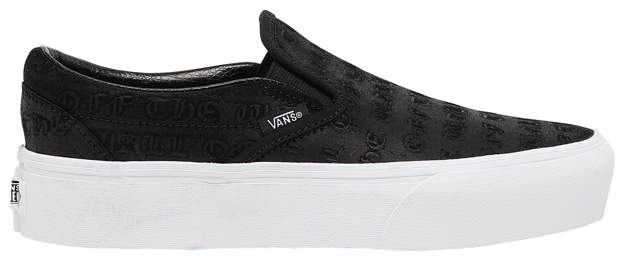 slip on platform vans black