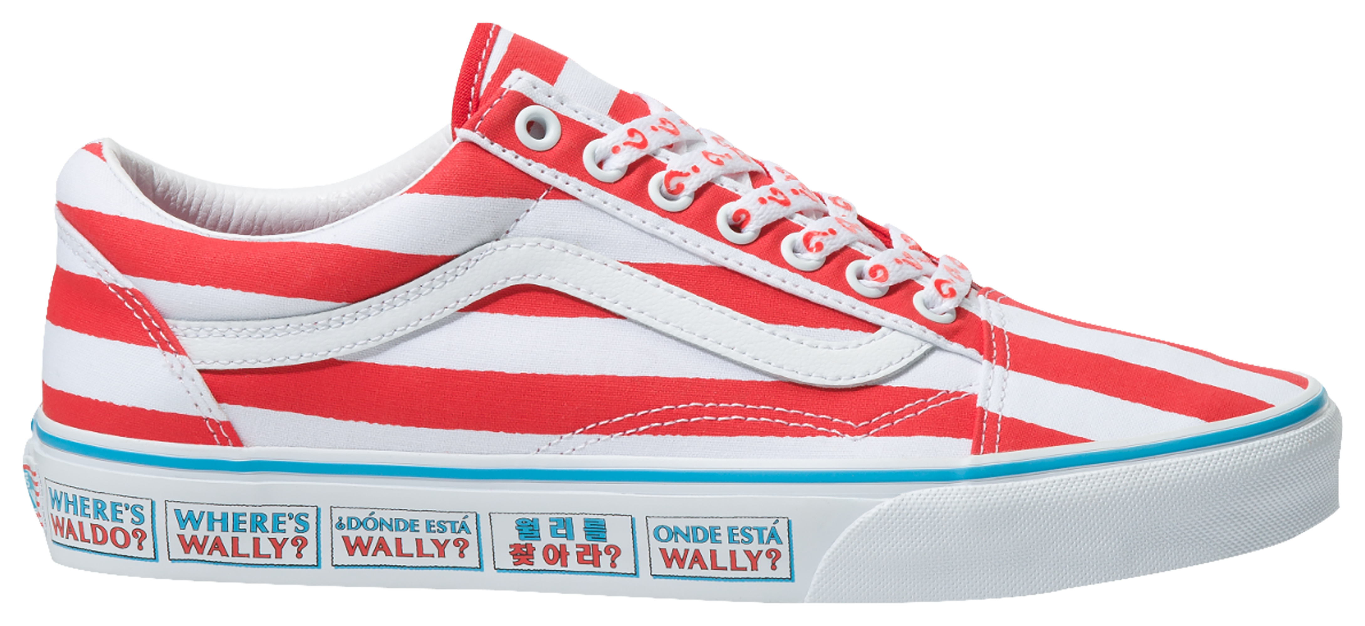 white vans with red stripe old skool