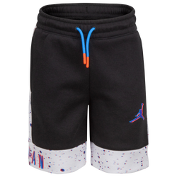 Boys' Grade School - Jordan Space Glitch Fleece Short - Black/White