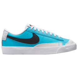 Boys' Grade School - Nike Blazer Low '77 - Black/Pure Platinum/Blue Lightning