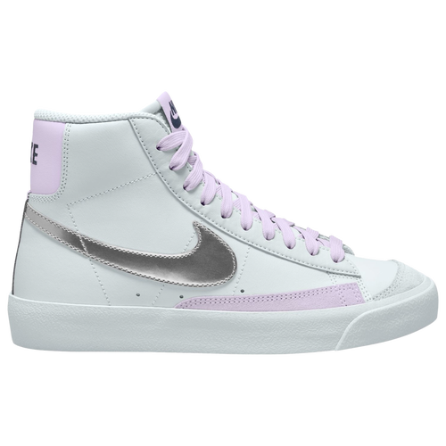 

Boys Nike Nike Blazer Mid '77 - Boys' Grade School Basketball Shoe Metallic Silver/Pure Platinum/Barely Grape Size 06.5