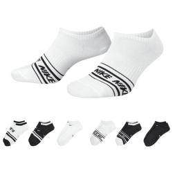 Women's - Nike Lightweight No Show 6 Pack - Black/White