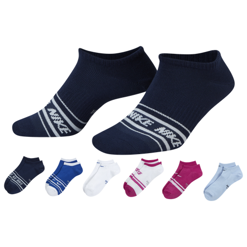 

Nike Womens Nike Lightweight No Show 6 Pack - Womens Cacao/Hydrogen Blue/Game Royal Size M