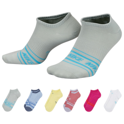 Women's - Nike Lightweight No Show 6 Pack - White/Blue/Purple