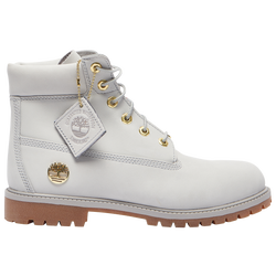 Girls' Grade School - Timberland 6" Premium Waterproof Boots - Light Grey/Gold/Gum