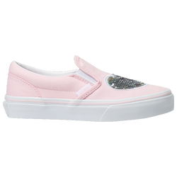 Girls' Preschool - Vans Classic Slip On Seq Patch - Pink/White/Multi