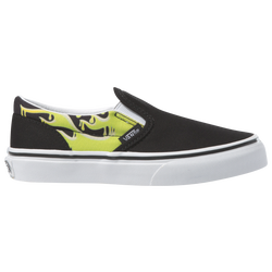 Boys' Grade School - Vans Classic Slip On - Black/Green Slime