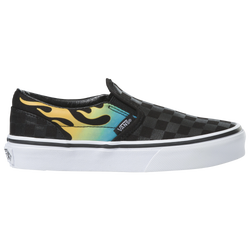 Girls' Grade School - Vans Classic Slip On - Black/Yellow/Blue