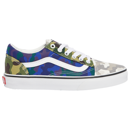 

Boys Vans Vans Old Skool Camocollage - Boys' Grade School Shoe Blue/Green Size 04.5