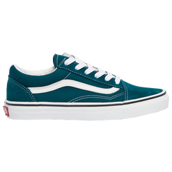 Boys' Grade School - Vans Old Skool V  - Deep Teal/White