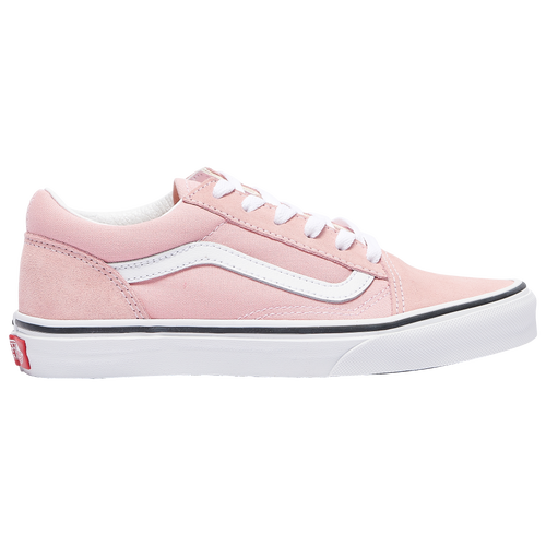 

Girls Vans Vans Old Skool - Girls' Grade School Shoe White/Pink Size 04.0