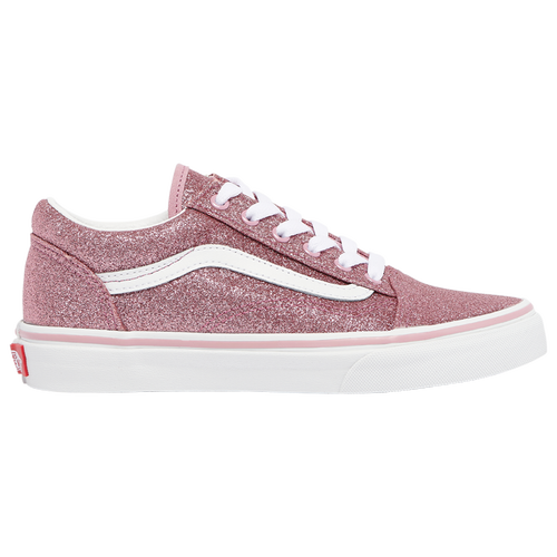

Girls Vans Vans Old Skool Glitter - Girls' Grade School Skate Shoe Pink/White Size 07.0