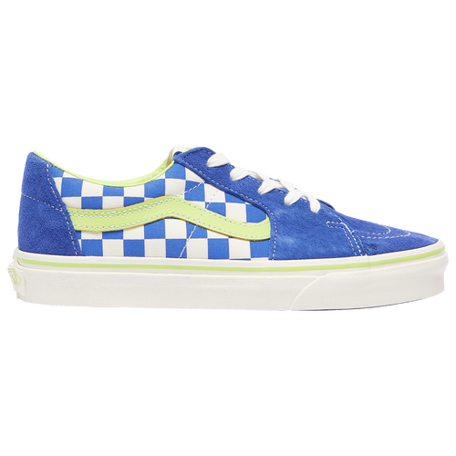 

Boys Vans Vans SK8-Low - Boys' Grade School Skate Shoe Blue/Volt Size 05.0