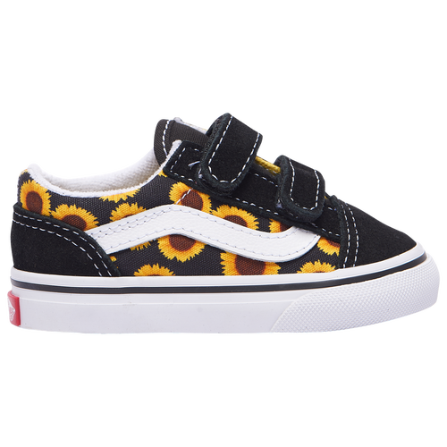 

Girls Vans Vans Old Skool - Girls' Toddler Shoe Black/Yellow Size 04.0