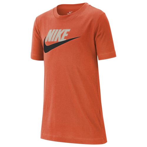 

Boys Nike Nike NSW Futura Icon T-Shirt - Boys' Grade School Rush Orange/Black Size M