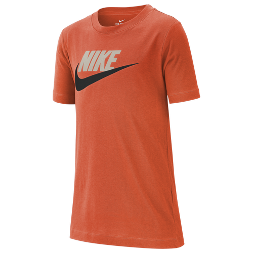 

Boys Nike Nike NSW Futura Icon T-Shirt - Boys' Grade School Rush Orange/Black Size S