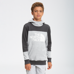 Boys' Grade School - The North Face Colorblock Logo Hoodie - Grey/Black