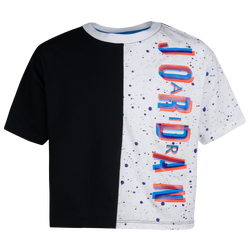 Girls' Preschool - Jordan Space Glitch Split T-Shirt - Black/White/Multi