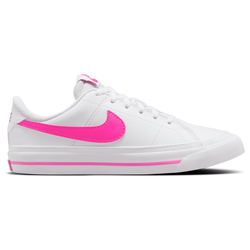 Boys' Grade School - Nike Court Legacy - White/Laser Fuchsia