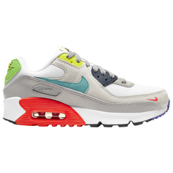 Girls' Grade School - Nike Air Max 90 - Grey/Purple/White