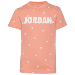 Boys' Grade School - Jordan Post It Up AOP T-Shirt - Orange/White