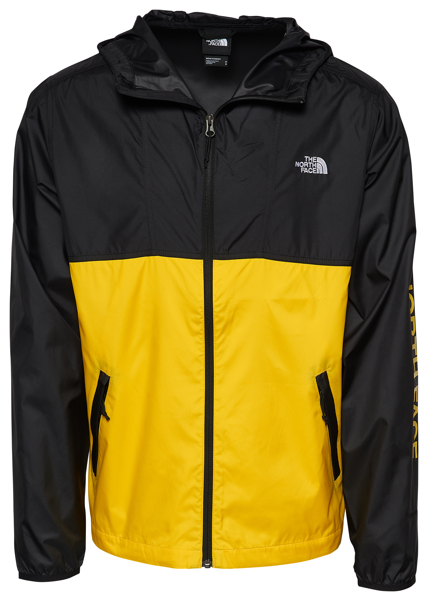 north face coat yellow and black