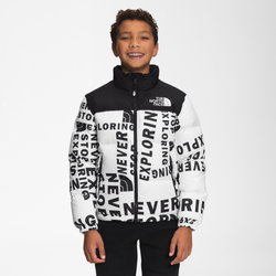Boys' Grade School - The North Face Nuptse Print Jacket - Black/White