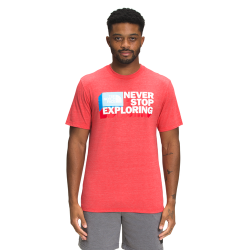

The North Face Mens The North Face Americana Short Sleeve Tri-Blend T-Shirt - Mens Horizon Red Heather Size M