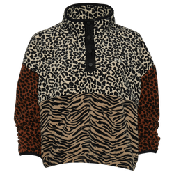 Women's - Vans Wild Patchwork Mock Neck Fleece  - Black
