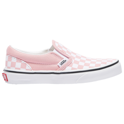 Girls' Preschool - Vans Classic Slip On - White/Powder Pink