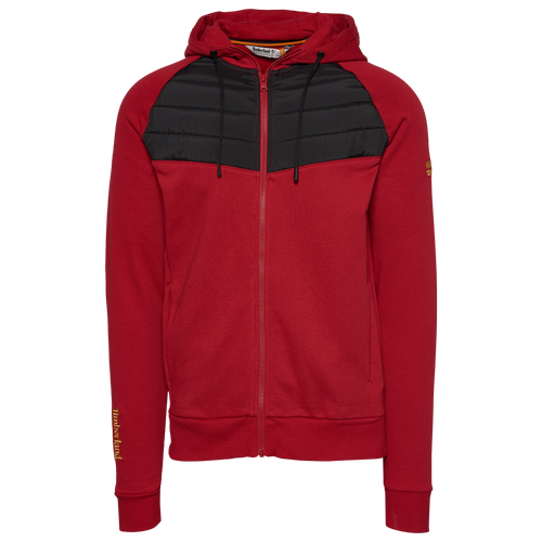 

Timberland Mens Timberland Boots For Good Full Zip Hoodie - Mens Scarlet/Black/Gold Size S