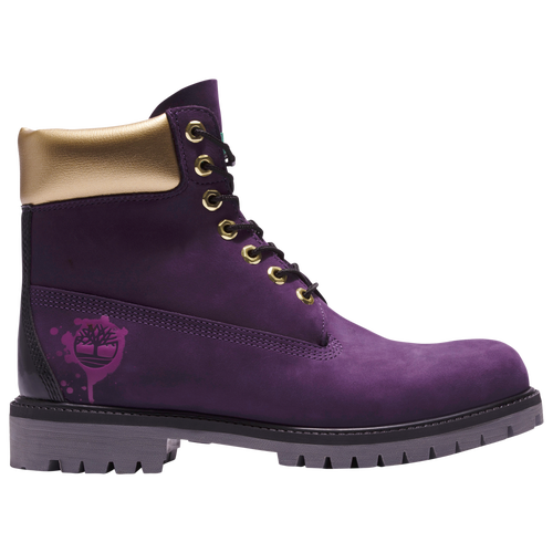 

Boys Timberland Timberland 6 Inch Work Boot Hip-Hop Royalty - Boys' Grade School Shoe Purple/Gold Size 04.0