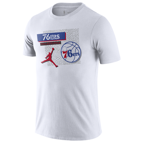 

Jordan Mens Jordan 76ers Dri-Fit Statement 2 T-Shirt - Mens White/Red Size S