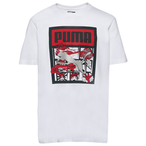 

Boys PUMA PUMA Suede Comic T-Shirt - Boys' Grade School White/Multi Size L