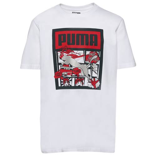 

PUMA Boys PUMA Suede Comic T-Shirt - Boys' Grade School White/Multi Size M