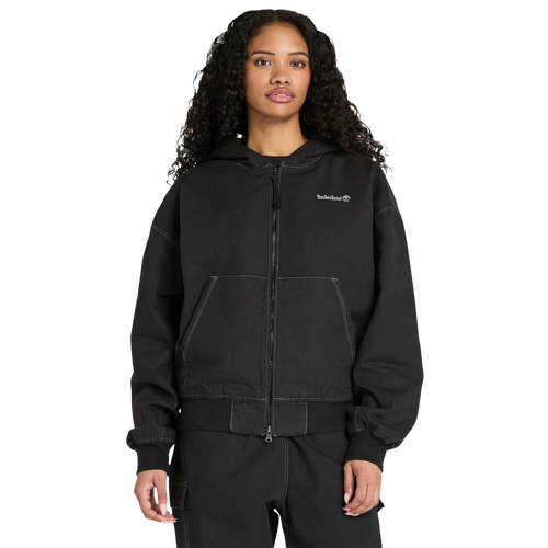  - Timberland Washed Duck Canvas Hooded Bomber - Olive/Black