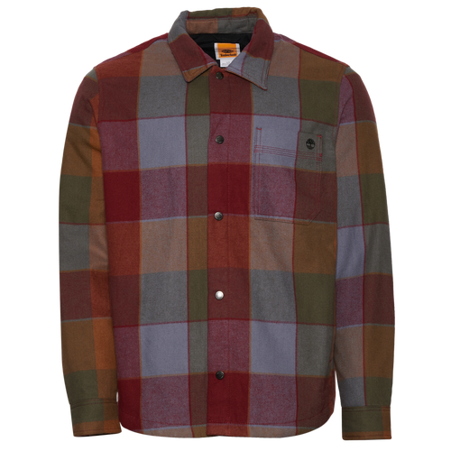 

Timberland Mens Timberland Lined Flannel Jacket - Mens Cordovan/Red/Multi Size S