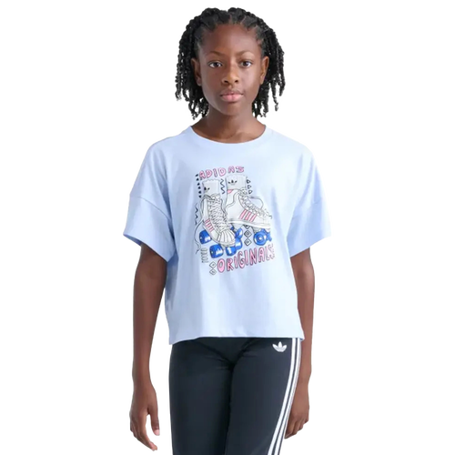  - adidas Ruff Socks Skate T-Shirt - Crystal Sky/Pink