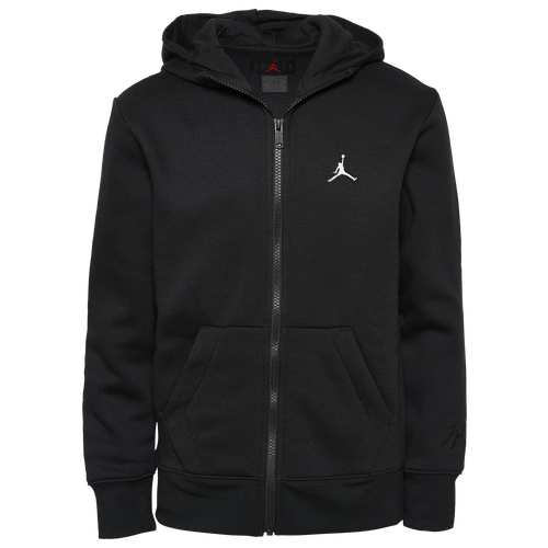 

Boys Jordan Jordan Essentials Full-Zip Hoodie - Boys' Grade School Black/Black Size S