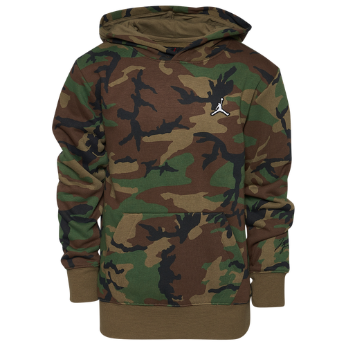 

Jordan Boys Jordan Essentials Camo Pullover Hoodie - Boys' Grade School Green/Multicolor Size S