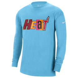 Men's - Nike Heat CE Courtside Moments LS T-Shirt - Light Blue