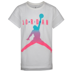 Girls' Grade School - Jordan Fadeaway Drop Tail T-Shirt - White/Pink