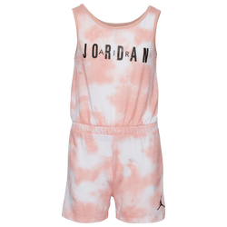 Girls' Grade School - Jordan Tie Dye Romper - Orange/White