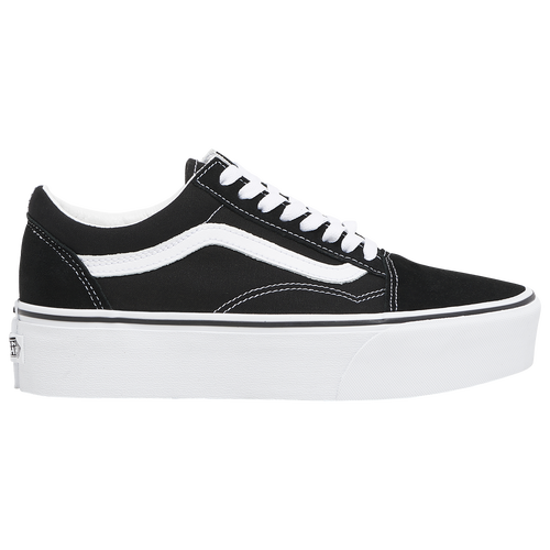 Vans Old Skool Womens Canvas Low Top Skate Shoes In Black/white