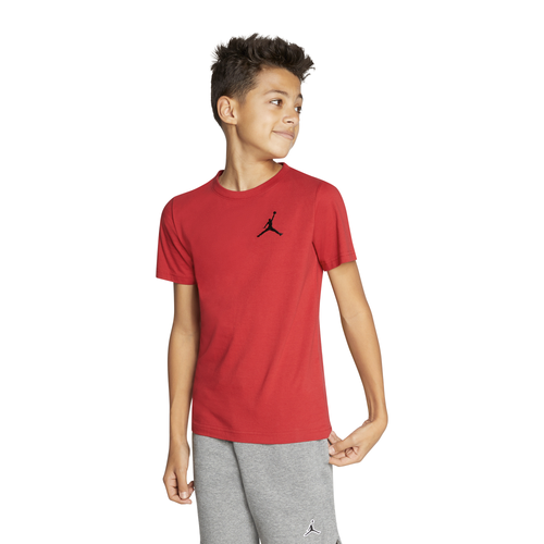 

Boys Jordan Jordan Jumpman Air EMB T-Shirt - Boys' Grade School Red/Red Size XL