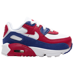 Boys' Toddler - Nike Air Max 90 - White/Deep Royal/University Red