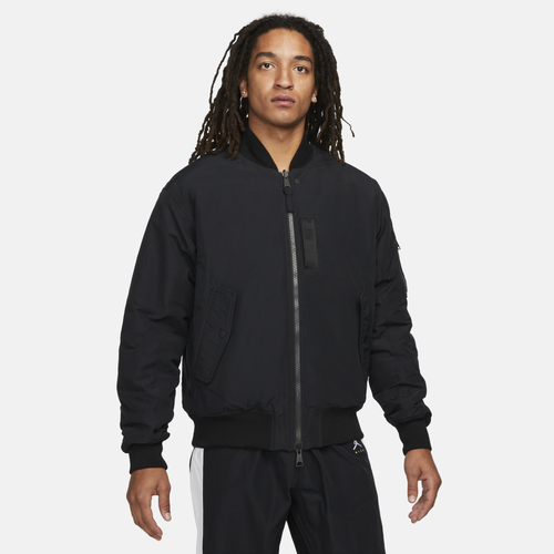 

Jordan Mens Jordan Stament MA-1 Jacket - Mens Black/Red Size M