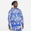 Jordan Essential Fleece All Over Print Pullover Hoodie - Men's Grey/Blue