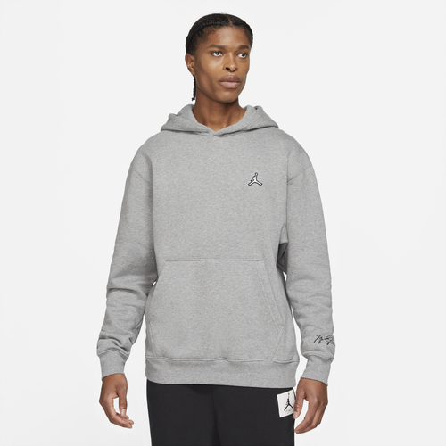 

Jordan Mens Jordan Statement Fleece Pullover Hoodie - Mens Carbon Heather Size S
